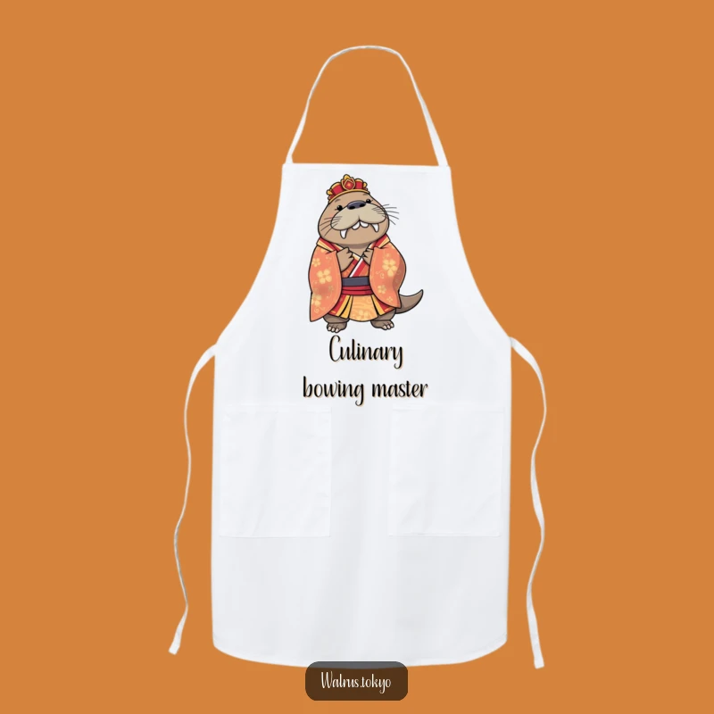 Funny Regal Walrus Kimono Apron - Graceful Bowing Chef Gift