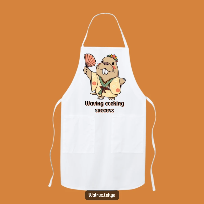 Funny Walrus Kimono Apron: Wave Fan Gracefully While Cooking, a Fun Gift