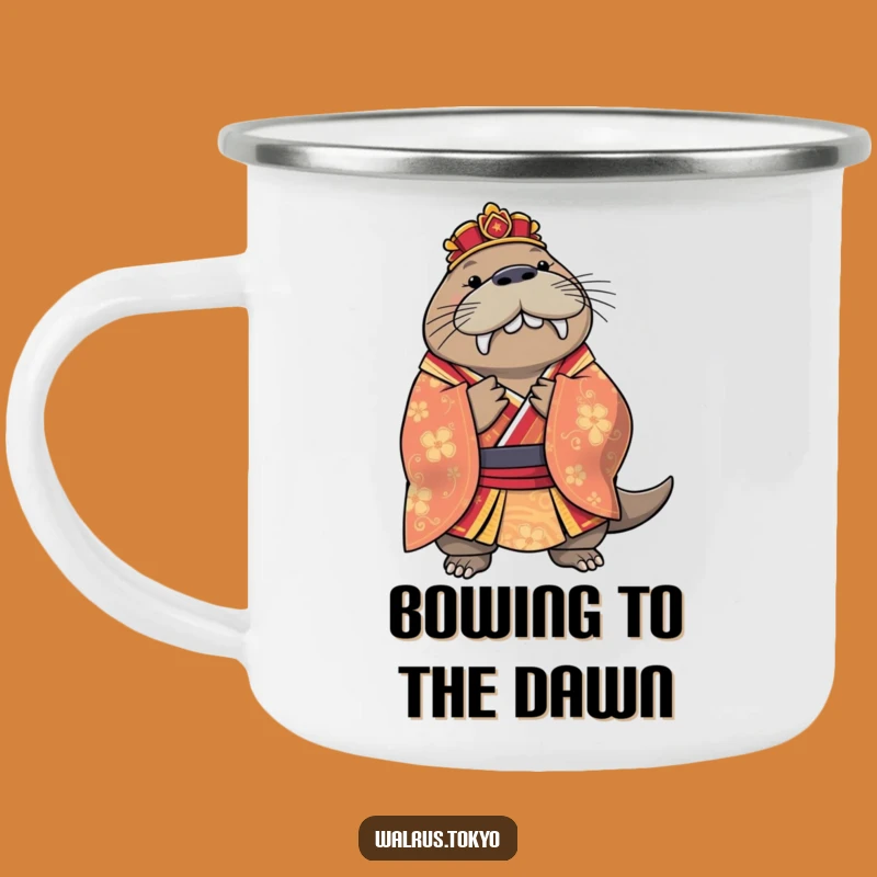 Funny Regal Walrus Kimono Camping Mug - Bowing Wildlife Adventure Sip