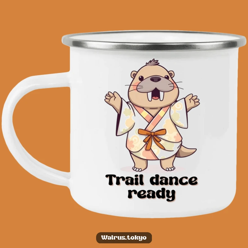 Funny Dance Walrus Camping Mug: Playful Humor for Adventures, Unique Gift