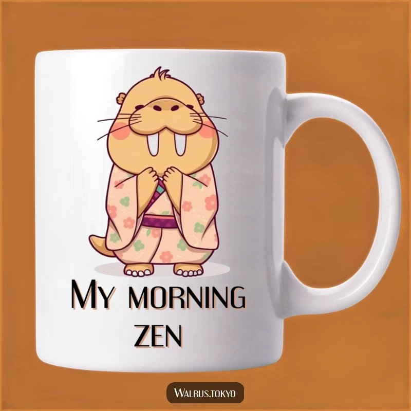 Funny Walrus Kimono Bow Mug: A Polite and Graceful Gift for Animal Lovers