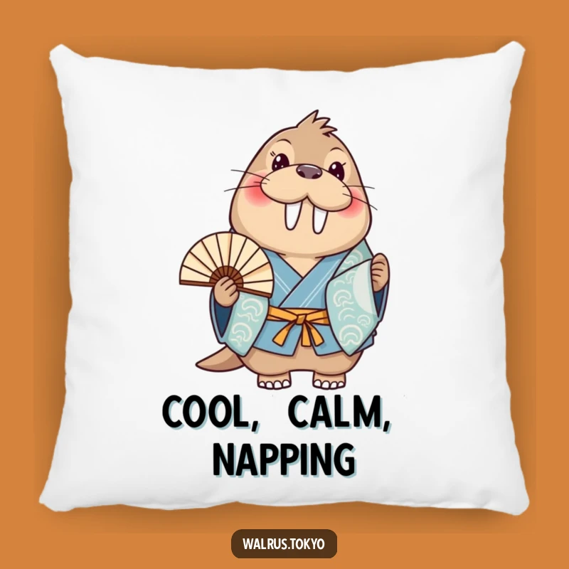 Cozy Funny Blue Kimono Walrus Pillow: Add Comfort and Cheerful Humor to Your Space