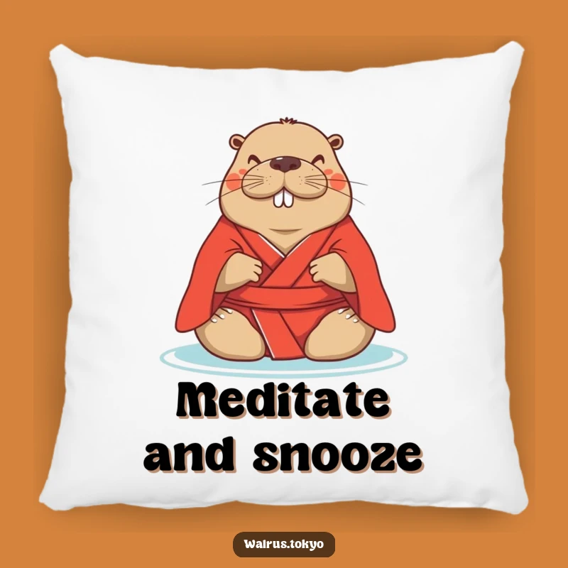 Cozy Funny Red Kimono Walrus Pillow: Add Serene Humor and Comfort to Your Home