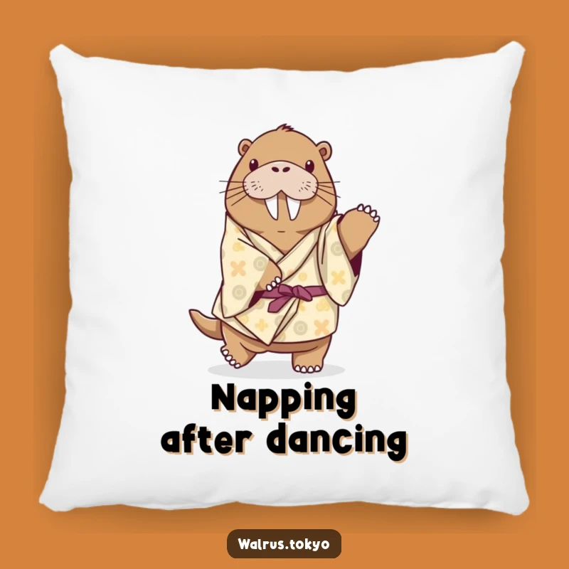 Funny Playful Walrus Kimono Pillow - Dancing Comfort Decor