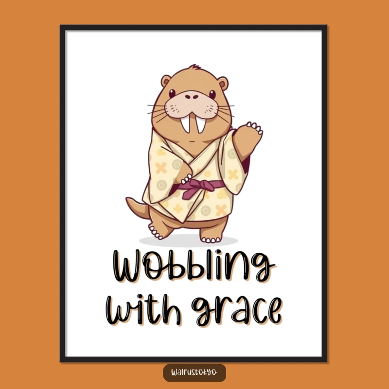 Funny Playful Walrus Kimono Digital Art - Dancing Wildlife Download