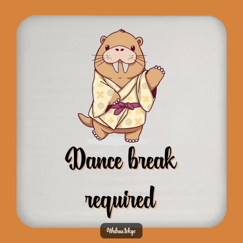 Funny Playful Walrus Kimono Coaster - Dancing Wildlife Decor