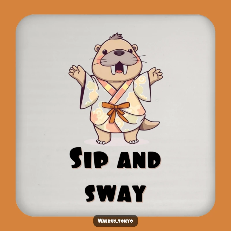 Funny Dance Walrus Coasters: Protect Surfaces with Playful Humor, Set of Gifts
