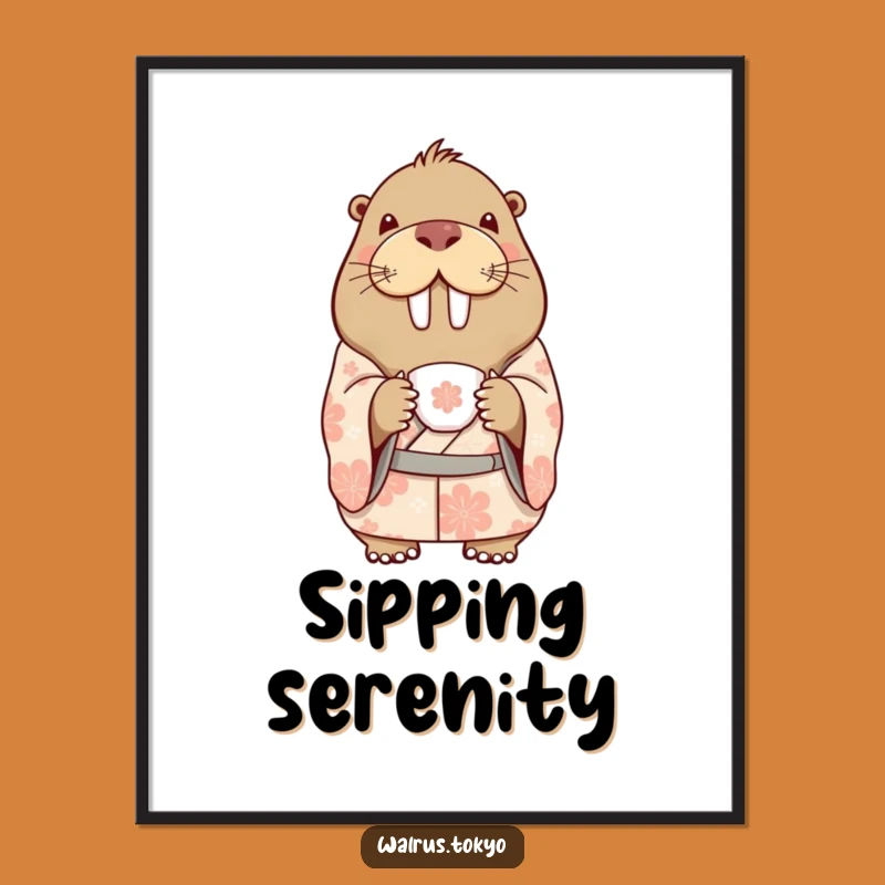 Funny Walrus Kimono Tea Poster: Delighted Grace for Your Walls, Great Gift