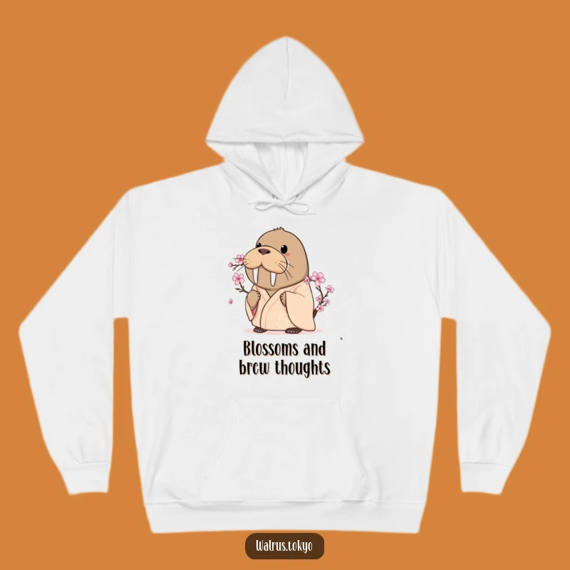 Funny Curious Walrus Kimono Hoodie - Cozy Blossom Gazing Comfort