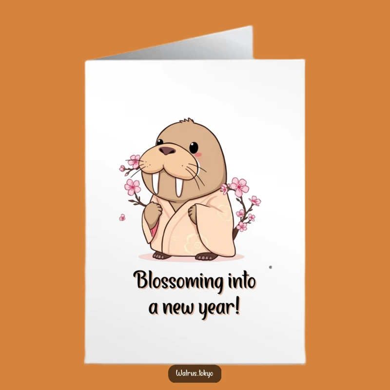 Free Printable Curious Walrus Birthday Card: Blossom into Fun with this Downloadable!