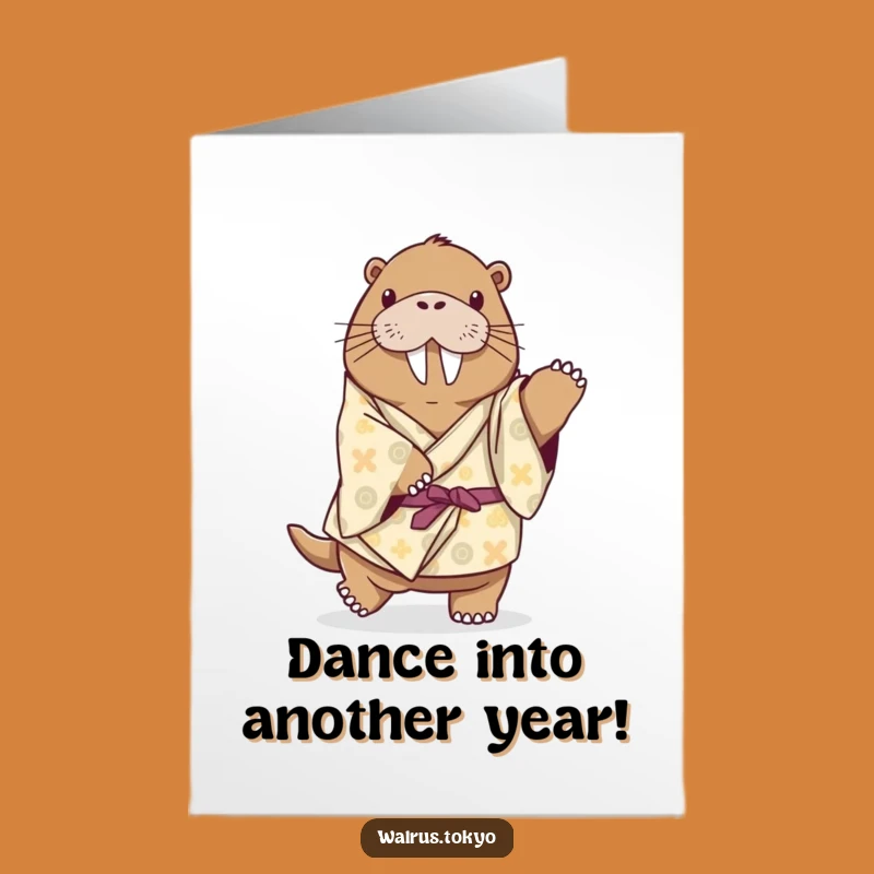 Free Printable Playful Walrus Birthday Card: Dance into Fun with this Funny Downloadable!