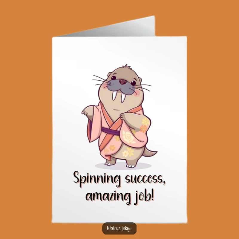 Free Printable Congrats Card: Walrus Spin Kimono Downloadable Gift