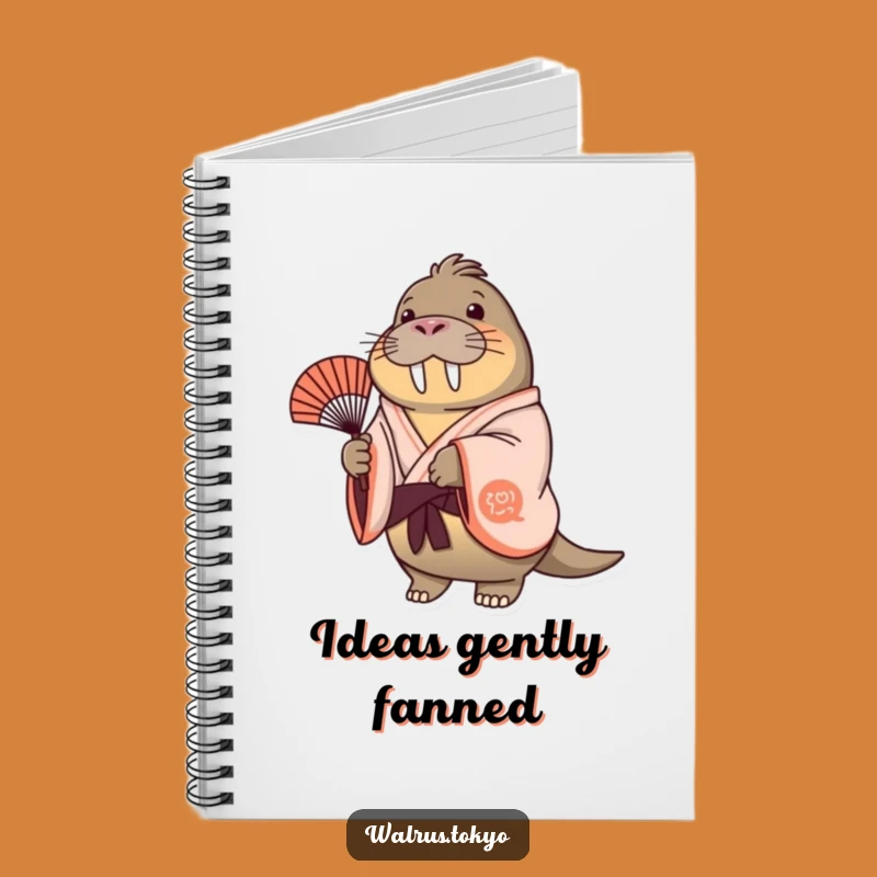 Funny Cheerful Walrus Kimono Notebook - Joyful Fan Sway Journal