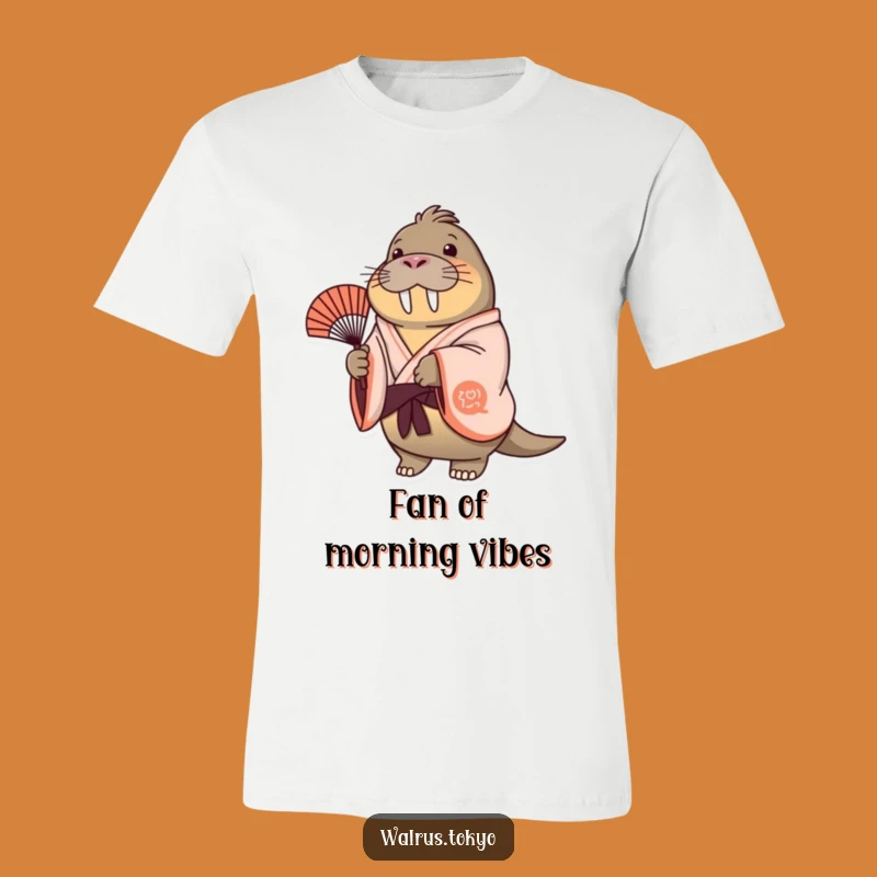 Funny Cheerful Walrus Kimono T-Shirt - Joyful Fan Swaying Apparel