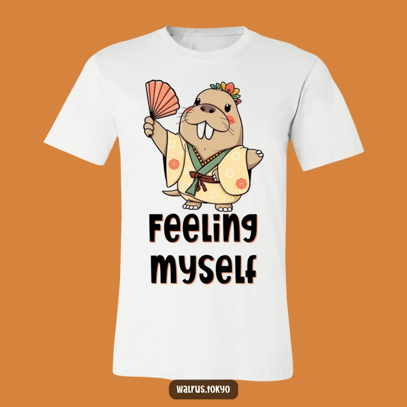 Funny Walrus Fan Dance T-Shirt: Decorated Kimono Cheer, a Graceful Gift