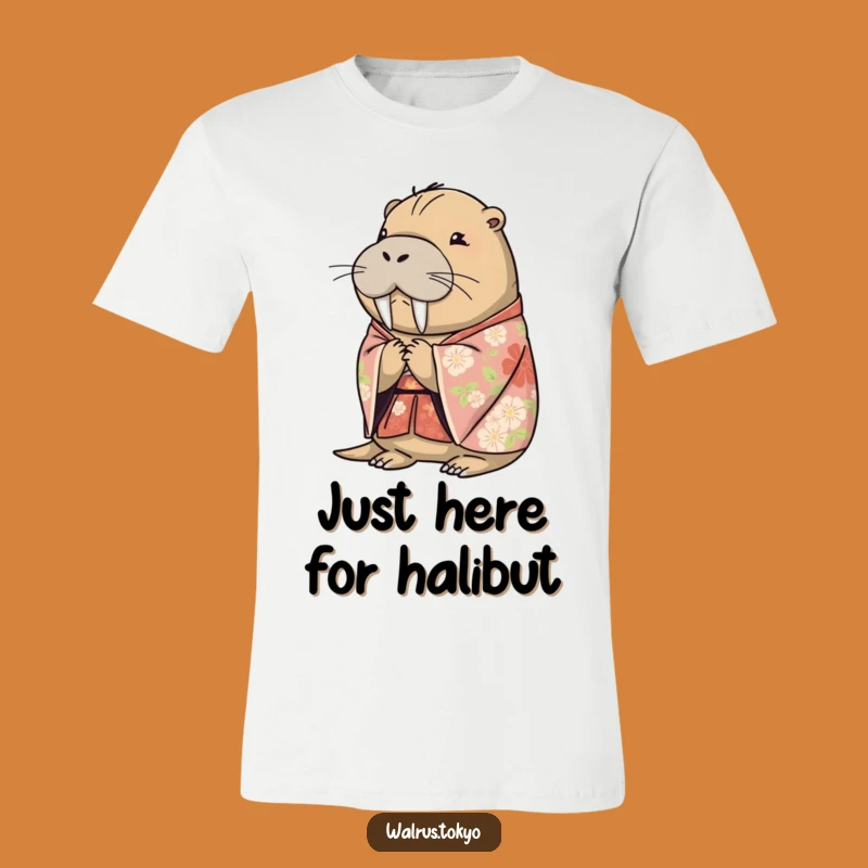 Funny Floral Kimono Walrus T-Shirt: Graceful Humor for Your Wardrobe, a Perfect Gift