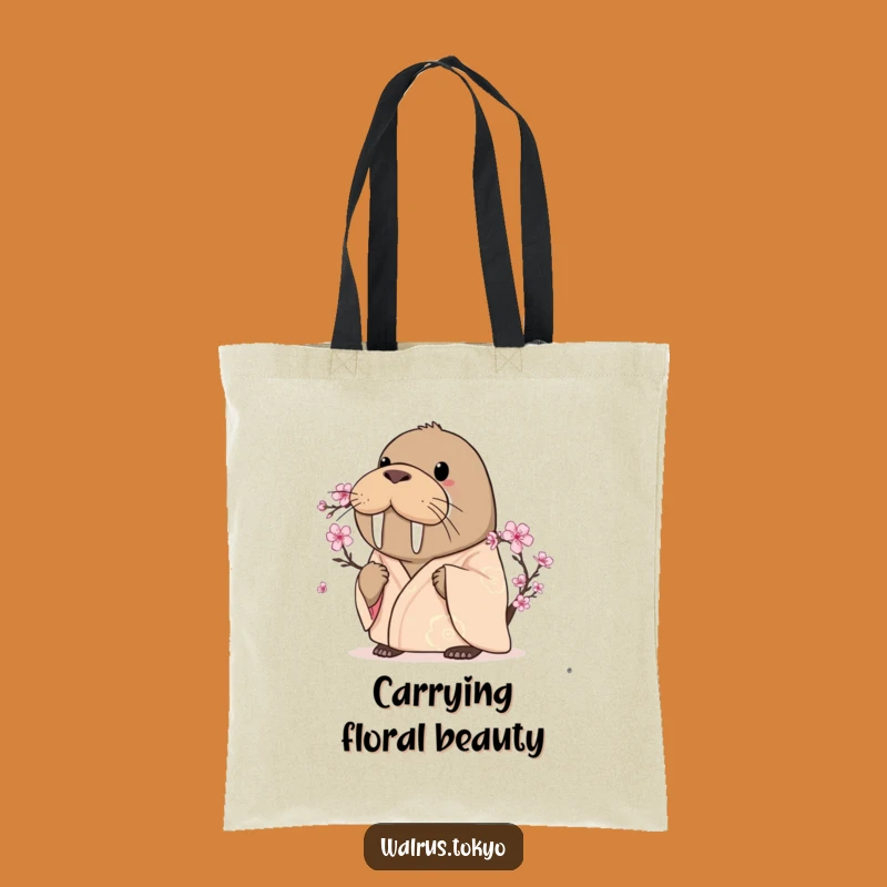 Funny Curious Walrus Kimono Tote Bag - Blossom Gazing Accessory